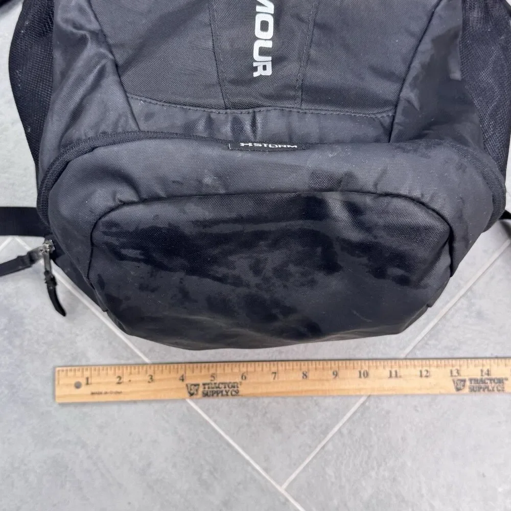 Under Armour Hustle 3.0 Backpack Black UA Storm Laptop Gym School VGUC